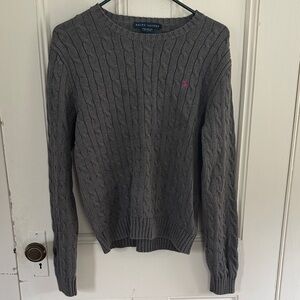 Ralph Lauren Gray Cable Knit Sweater